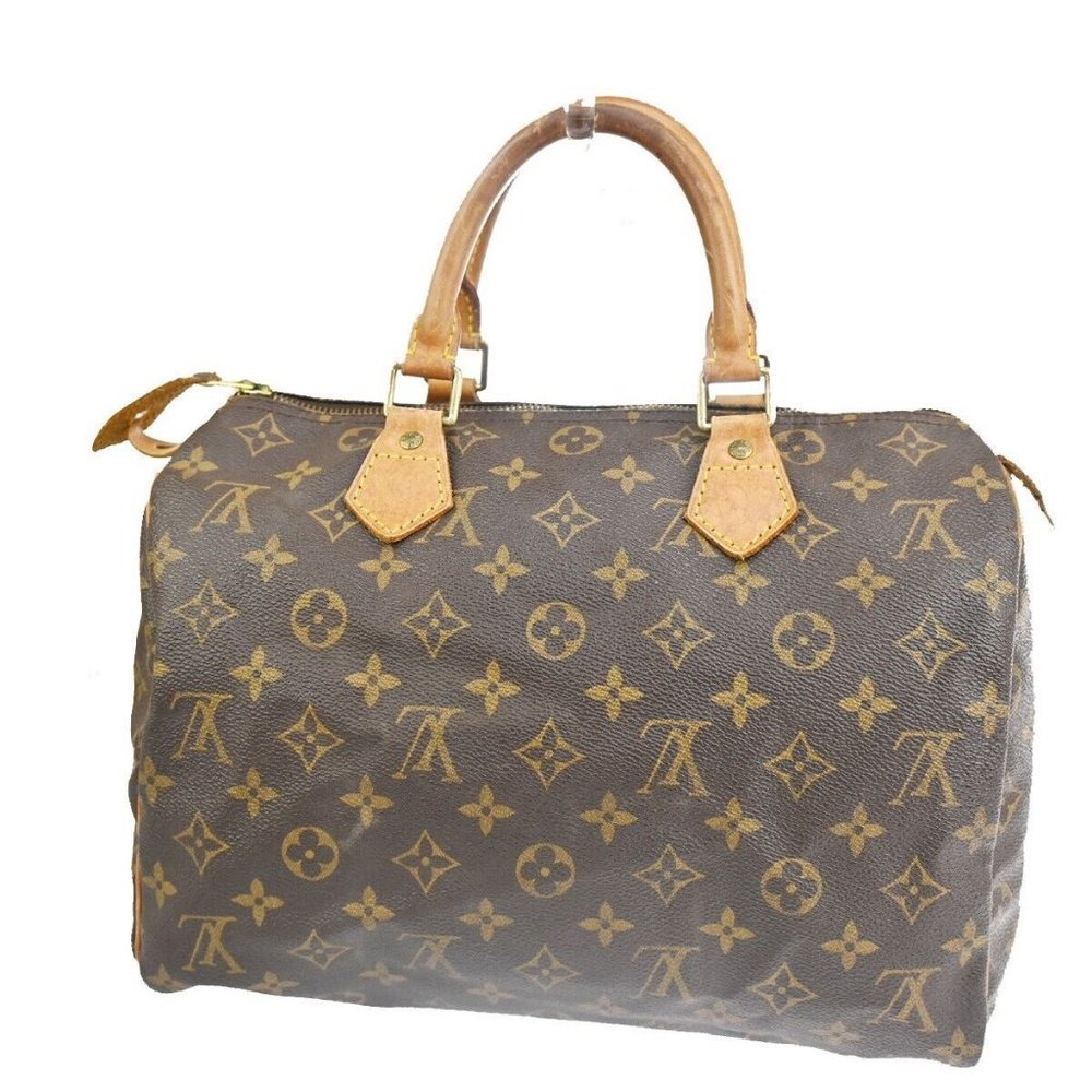 Authentic LOUIS VUITTON Speedy 30 Travel Hand Bag Monogram Leather Brown - Picture 1 of 16